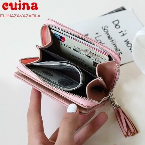 Fashion Small Wallet For Women Ladies Mini Tassel Wallet Girl Short Zipper Female Pu Leather Coin Purse Female Hand Wallet Purse