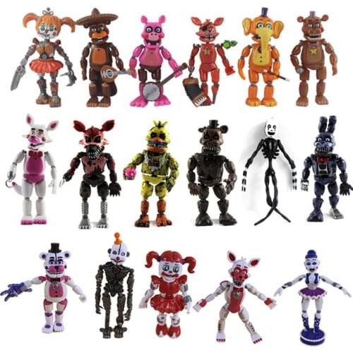 Five Nights At Freddys Nightmare Freddy Chica Bonnie Funtime Foxy PVC Model Action Figures Ornaments Peripheral Game Toys Gift