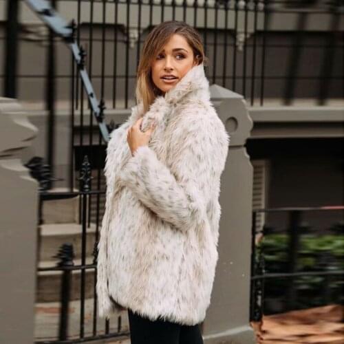 Women Thick Warm Faux Fox Fur Jackets and Coats Leopard Print Women Faux Fur Coat Winter European Style Streetwear Female A356