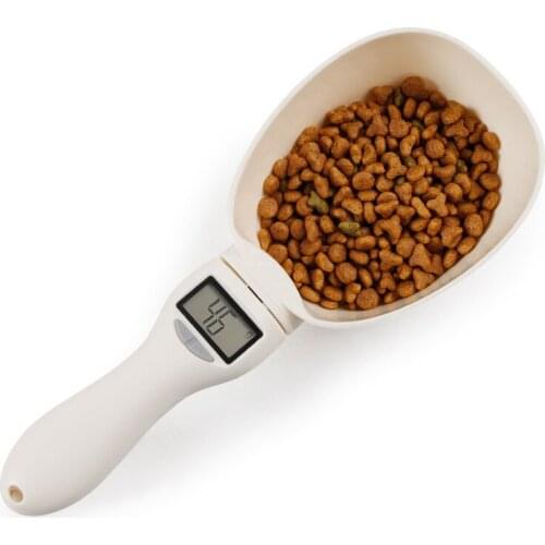 Pet Food Scoop Precise Dog Food Measuring Cup Cat Feeding Bowl Scooper Kitchen Scale Spoon Digital with LCD Display