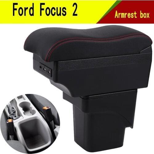 For Ford Focus 2 armrest box central Store mk2 content box products interior Armrest Storage car-styling accessories parts