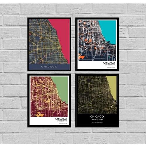 US City Chicago Poster