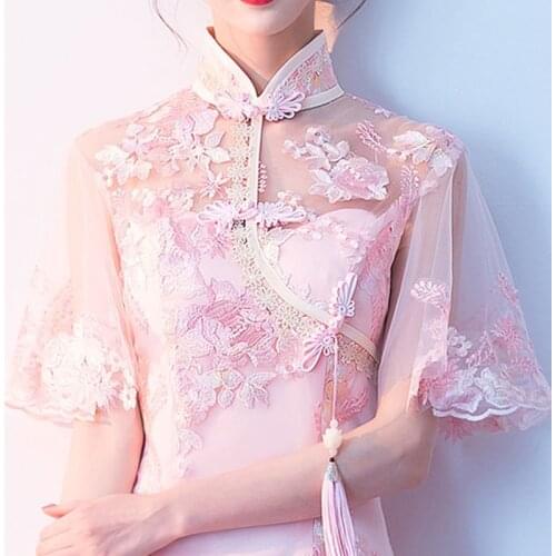 Daily Lace Improved Cheongsam Young Girl New Dress Winter Small Fresh Short Sexy Chinese Style Vestido Hasta La Rodilla Formal