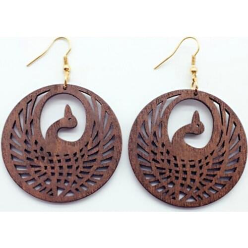 Handmade wood earring hollow 2016