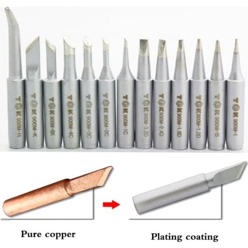 10pcs/1set Soldering Iron Welding Tips For TGK-900M 907 913 951 933 376 Series Lead-free Process Smooth Soldering Tips