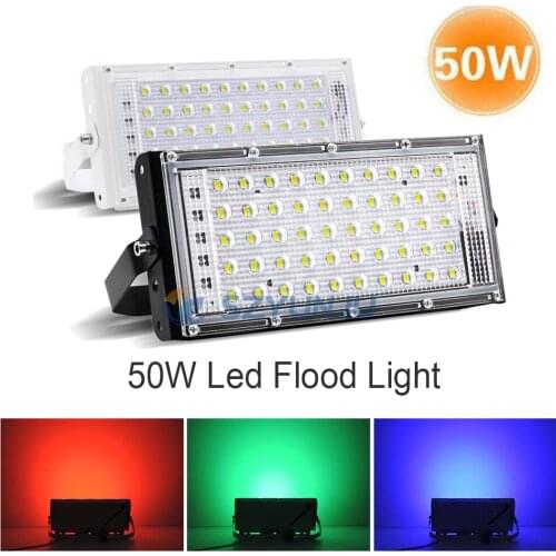 50W LED Flood Light LED street Lamp 220V 240V waterproof Spotlight Landscape Lighting IP65 led spotlight Red Green Blue RGB