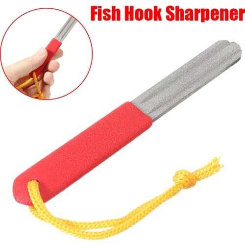 1pc Hook Sharpener Outdoor Diamond Coated Fish Hook Sharpener Sharpening File Fishing Cutter For Home Supplies Hook Sharpener