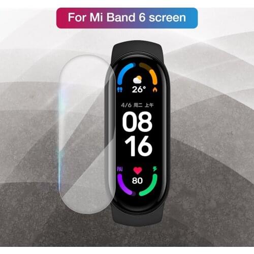 New 3D Curved Screen Protector For Xiaomi Mi Band 6 Film Full Cover Soft Glass Protective Film For Mi Band 6 Wristband