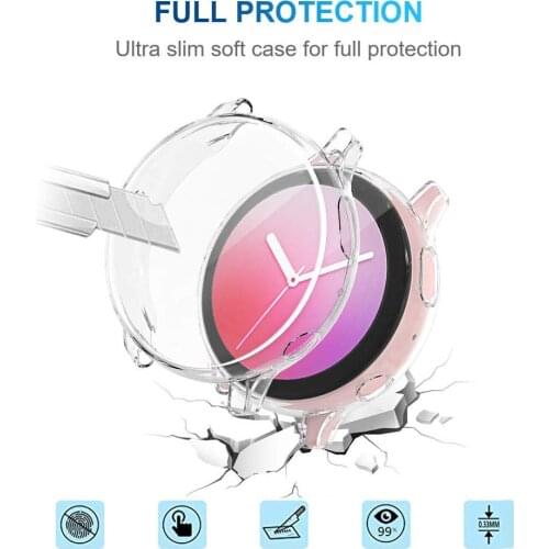 Case For Samsung galaxy watch active 2 active 1 cover bumper Accessories Protector Full coverage silicone Screen Protection 40