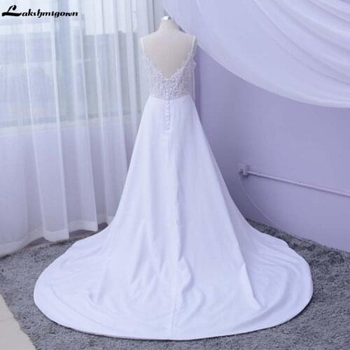 New Real Photo Weeding Dress White A Line Spaghetti Strap Bridal Gowns Floor Length Appliques Bridal Dress vestido longo