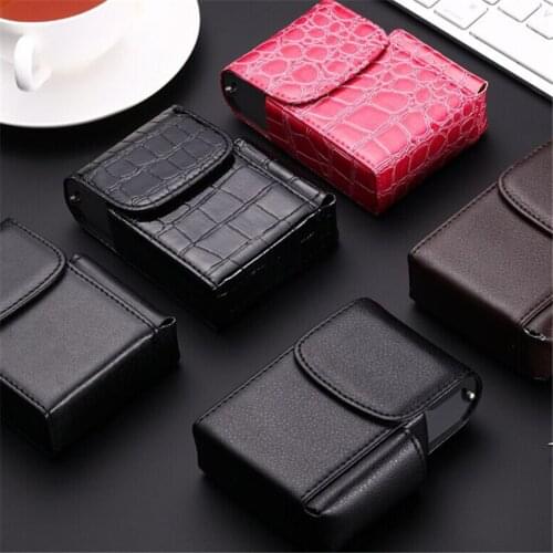 1PC Creative Cigarette Case With Lighter Holder Slot Portable PU Leather Cigarette Box Smoking Cigarette Tools Accessories