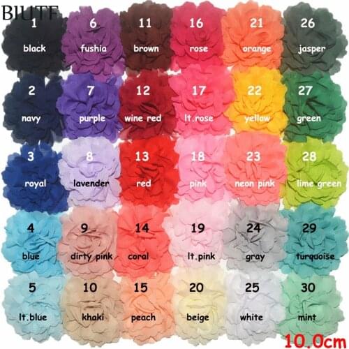 10pcs/lot 10cm Large Fabric Chiffon Flower With/without Hair Clip Girl Super Flora Hairpin Apparel Accessories TH245
