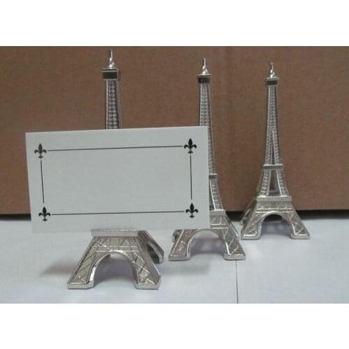 10 Pieces/lot) Eiffel Tower Silver Place Card Holder Party Decoration gifts For Wedding and Bridal shower table decorations