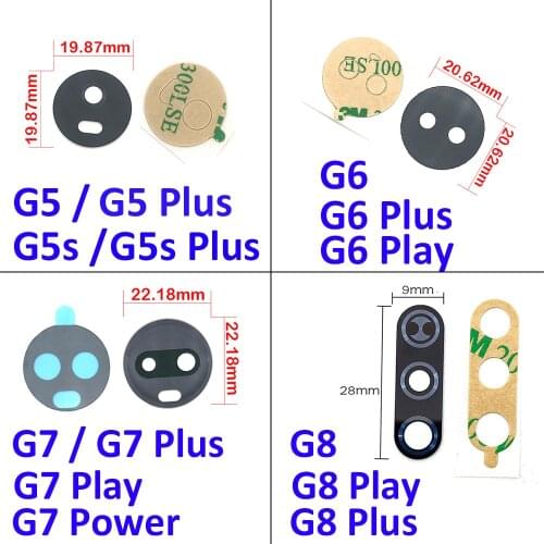 100 Pcs , Back Rear Camera Glass Lens With Sticker For Motorola Moto Z3 G8 Play G5 G6 G7 G8 G9 Plus G8 Power Lite Z4 X4