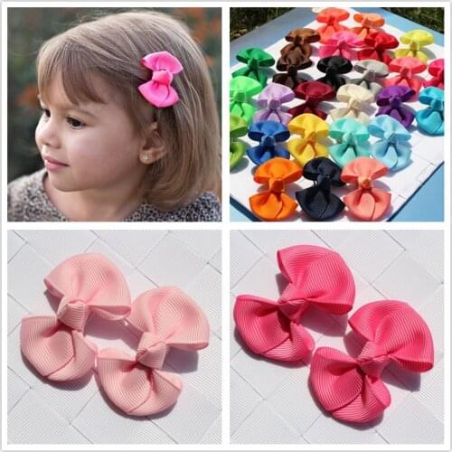 2pcs 2inch bowknot kids mini hair clip hairpin ribbon bows accessories for girls barrette ornamentheaddress
