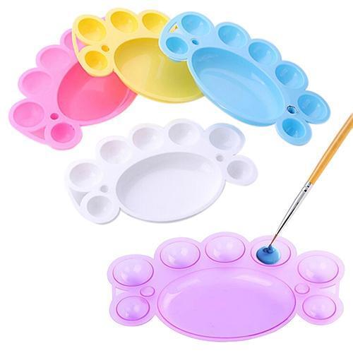 2Pcs Footprint Style Nail Art Polish Color Mixing Palette Painting Manicure Tool