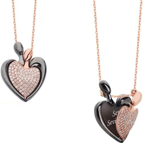 925 Sterling Silver Wrapped Hearts Is Necklace