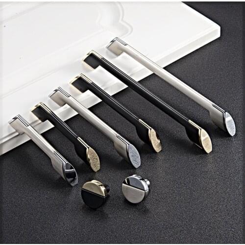 96 128 192mm modern fashion gold black kitchen cabinet wardrobe door handle chrome stain drawer tv cabinet wine cabinet knob 5"