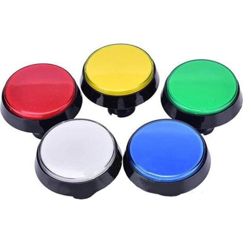 Arcade Button 5 Colors LED Light Lamp 60MM 45MM Big Round Arcade Video Game Player Push Button Switch