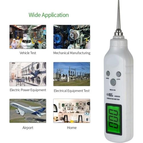 AS63D Vibration Meter Vibration Measurer Vibrometer Handheld Vibration Meter Digital Meter Vibration Measurer Tester Gauge