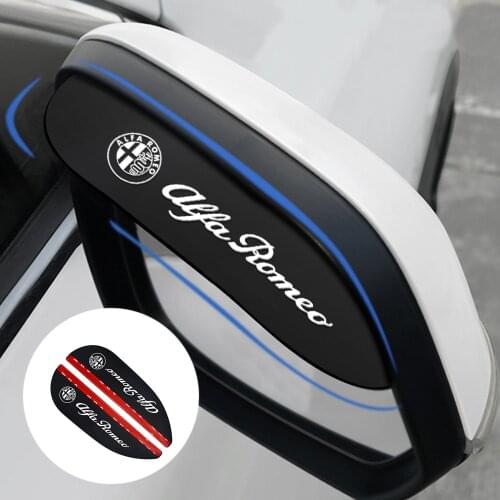2pcs Car Side Rear View Mirror soft rubber Rain Eyebrow Visor Look Sun Shade Auto Accessories For Italy ALFA ROMEO 147 159 156