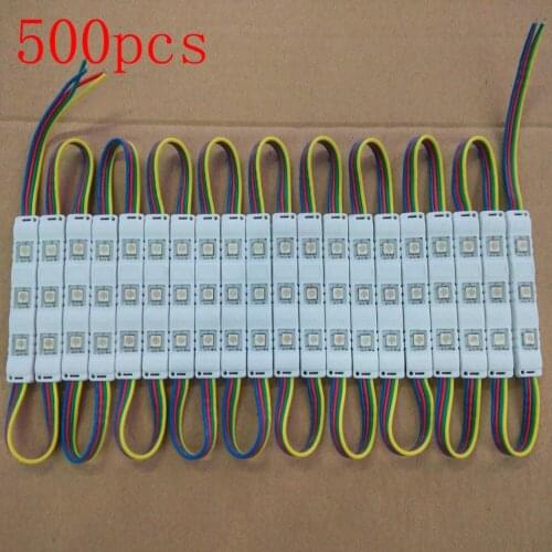 FREE DHL Korea chip 500pcs PCB DC12V 0.75W RGB 5050 injection LED Module light,advertising/windows light