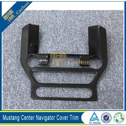 For Ford Mustang Carbon Fiber Car Interior Accessories Center Navigator Cover Trim 2015-2017