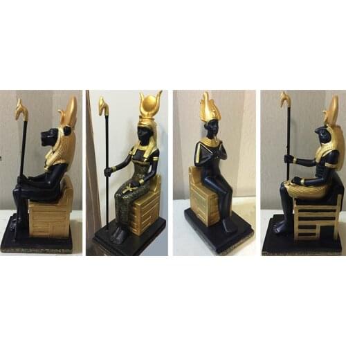 Egyptian gods of Beauty Egyptian Decor Statue-Sitting Isis (Auset), Osiris ( Usiris ), Mut, Bennu Collectible Figurine, Egypt