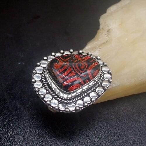 Gemstonefactory Jewelry Big Promotion Single Unique 925 Silver Dichroic Glass Solitaire Charm Women Men Gifts Rings 8# 20212712