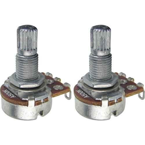 NEW 2pcs Small Size Guitar Pots Potentiometers A500K Long Split Shaft Pots for Electric Guitar Accessories