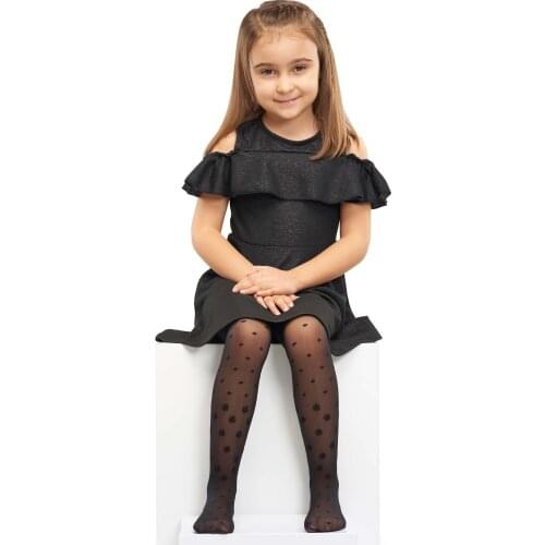 Black Female Child Pantyhose Socks Cotton 5146