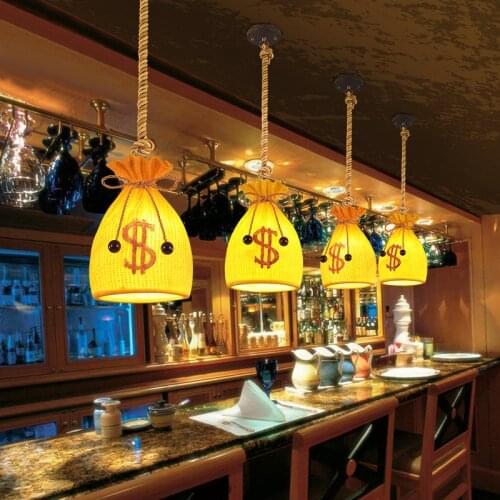 E27 Personalized Bar Decoration Chandelier Cash Counter Milk Tea Shop Fashion Bar Counter Restaurant Coffee Shop Money Bag Light
