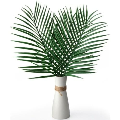 8pcs/set Artificial Iron Leaves Palm Tree Green Leaf Plants Plastic Potted Bonsai Leaves Garden Home Wedding Decoration