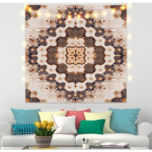 Brown Printing Flowers Tapestry Vintage Exotic Summer Plant Nature Frame for Bedroom Photography Wall Decor