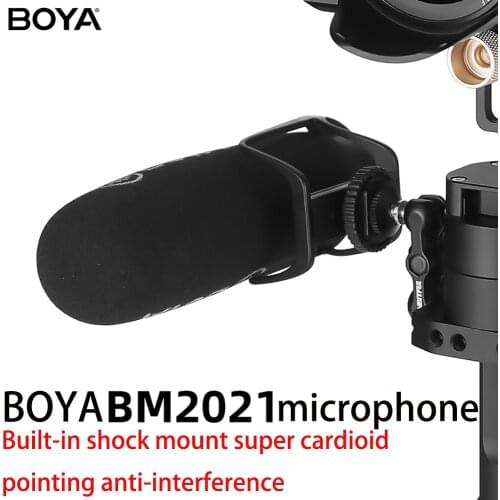 BOYA BY-BM2021 Cardioid On Camera Microphone for DSLR Nikon Canon Camcorder Phone Microphone with 3.5MM TRS TRRS Cable Adapter