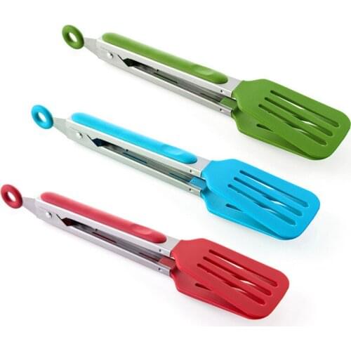 Nylon Non-Stick Kitchen Tongs Stainless Steel Barbecue Tongs Pizza Bread Steak BBQ Tong Clip Kitchen Accessories Utensil Set