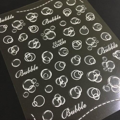 Newest CC sereis CC-027 bubble 3d nail art sticker nail decal stamping export japan designs rhinestones decorations