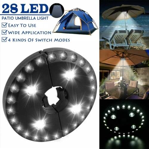 NEW 400 LM 28 LED Lantern Poles Umbrella Light Portable Outdoor Tent Camping Light For Beach Tent Patio Garden Emergency Lights