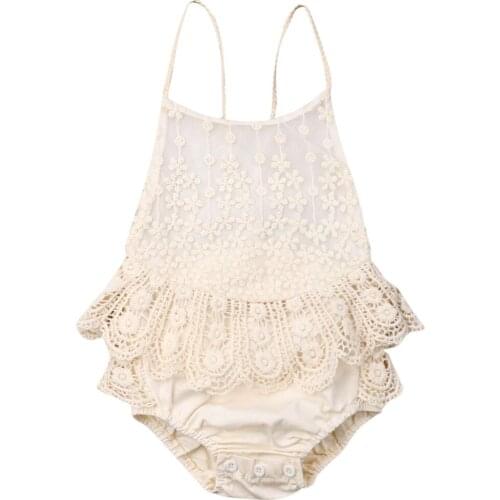 New 0-12M Infant Girl Lace Sunsuit Jumpsuit Bodysuit Outfits Summer Clothes