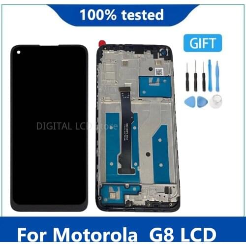 Original New 6.4 "For Motorola Moto G8 Lcd Display Parts Repair and Replacement G8 XT2045-1 XT2045-2 XT2045-5 LCD With Frame