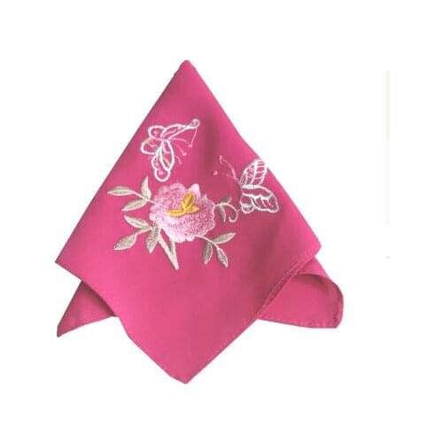 Wedding pink silk embroidered handkerchief embroidered handkerchief lady silk handkerchief