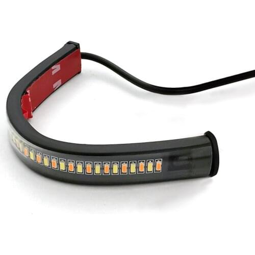 HOT SALE Motorcycle LED Waterproof Flexible Strip Two-Color White And Yellow Brake Strips To Prevent Rear-End Warning Lights