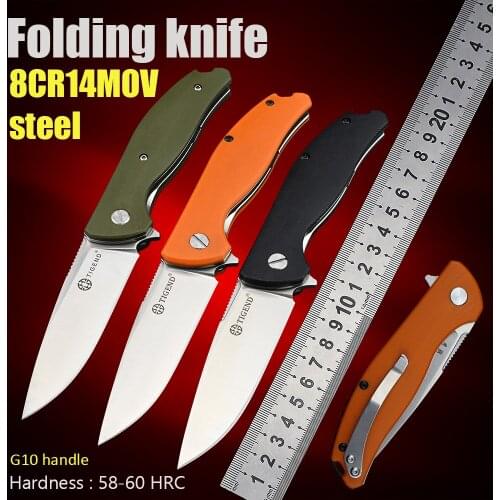 TIGEND knives pocket knife folding knife 8Cr14MoV G10 handle Ball Bearing tactical knife survival knife