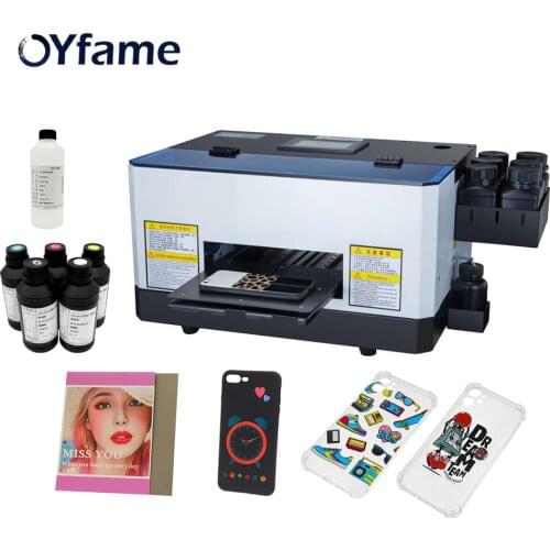 OYfame A5 UV Flatbed Printer Mini uv printer for phone case acrylic glass portable mini uv printing machine A5 uv printer