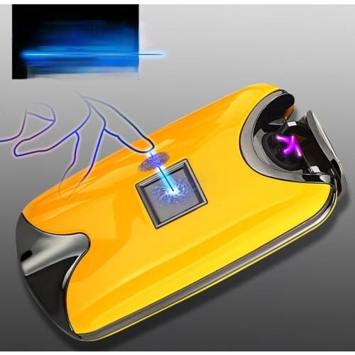 Smart USB Double Arc Lighter Fingerprint Induction Rechargeable Metal Windproof Lighter Gadgets for Men Technology Gifts for Men