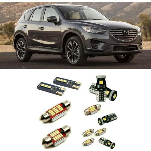 Interior led Car lights For Mazda CX-5 CX5 2016 map dome trunk vanity mirror lamp License Plate Light 12pc