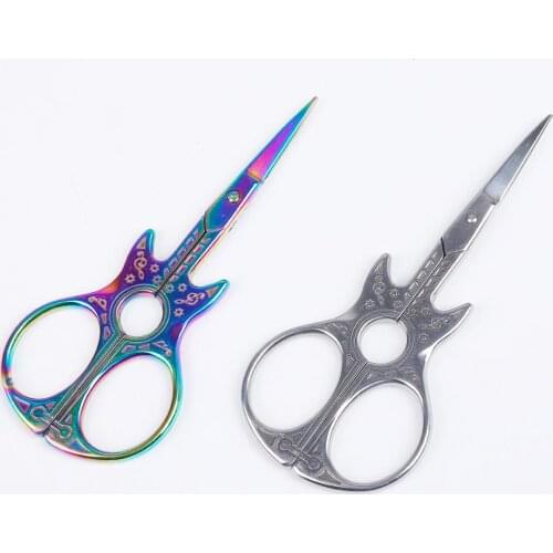 Guitar Cross Embroidery Vintage Fine Stitch Retro Fabric Cut Trim Shear Sewing Fabric Cutter Tailor Scissor Handicraft DIY