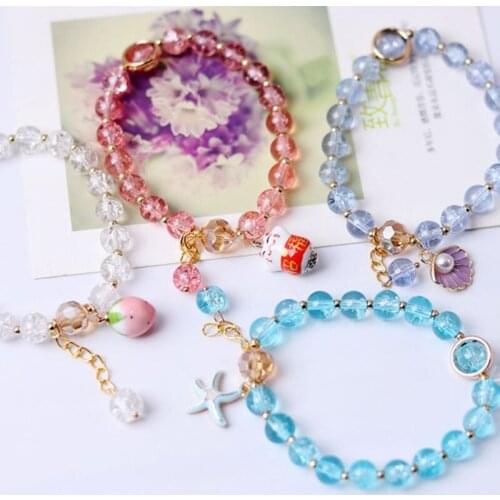 2021 Bohemian Chain Bracelet Women Shell crystal Bangle Jewelry Ladies DIY Crystal Bead Bracelet Couple Gift Refreshing Bracelet