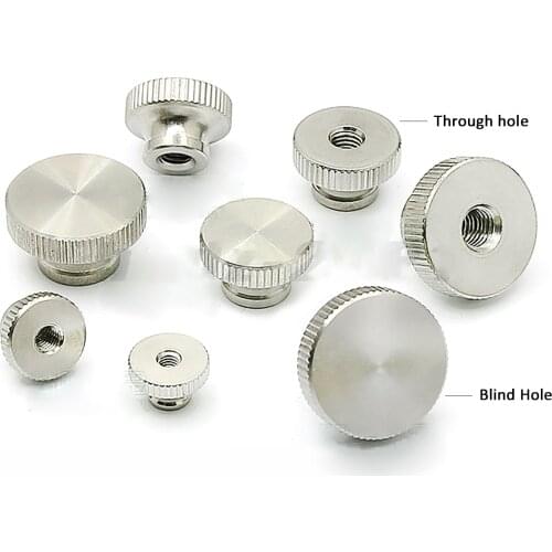2/5/10/20PCS High Head Knurled Thumb Nuts Through/Blind Hole Nuts 303 Stainless Steel M2 M2.5 M3 M4 M5 M6
