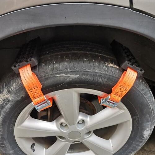 2PCS Car Durable Anti-Skid for SUV Sedan for Car Truck SUV STV UTV Car Tire Traction Blocks Snow Mud Sand Traction Mats